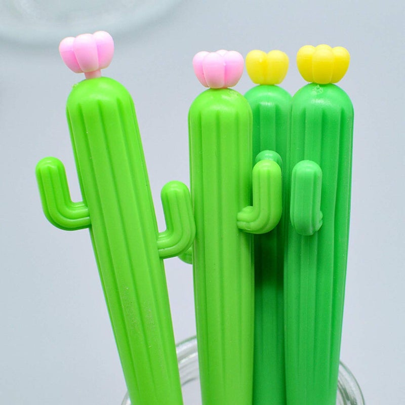 Sencoo 4 pack Blue Ink Gel Pens Creative Cactus Pen Stationery School Student Gift - Image 4